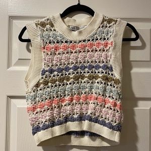 Zara Crochet Crop Sweater Vest
